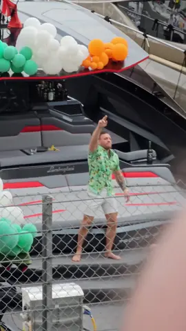 Conor Mcgregor likes to make an entrance 👊  #conormcgregor #UFC #monaco #f1 #champchamp #lamborghini #fyp #viral #foryou #thenotorious #irish #yacht 