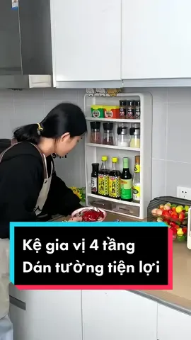 Kệ để gia vị 4 tầng có ngăn kéo, dán tường tiện lợi #kệgiavị4tầng #review #giadungthongminh #giadungtienloi #giadungtienich #TryItWithTikTok #vairal #xuhuong #fypシ 