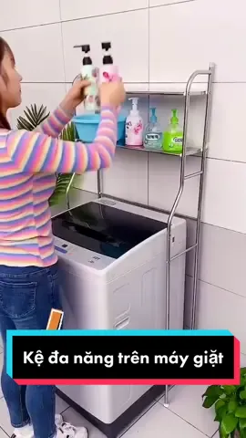 Kệ để đồ đa năng trên máy giặt, bồn vệ sinh nhiều tầng, tiết kiệm không gian nhà tắm #TryItWithTikTok #kedanang #kemaygiat #kenhatam #decornhatam  #kenhatamdanang #keboncau 