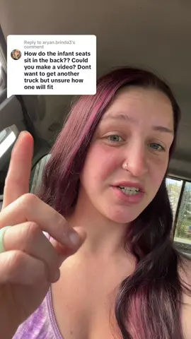 Replying to @aryan.brinda3 hope this helps! Its definitely doable! 😁 #fyp #foryou #purpletruck #extendedcab #carseatfitting #carseat #crotchgoblins 