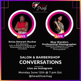 Brand awareness is an important aspects of growing an online business. Making people aware of your brand and your products makes you more likely to generate profit. Buzz Proof is a collaboration of creative minds and we will be discussing how we’ve joined forces to help businesses bring their branding vision to life. We’re a force to be reckoned with 💪🏾 The host are @mrshead2toe who has a B.S. Marketing degree with a focus in social media and is also a retired professional hairstylist/salon owner and the CEO and publisher of Head2toemag.com and The new Creative Director and Exclusive Photographer of Head2Toe @skyywondersphotography is a genius behind the camera and her creative eye will help you elevate your brand. Tune in Monday June 12th Live at 7 pm. #head2toemag #skyywondersphotography #collaboration #buzzprooof #photography #brandingstrategy 