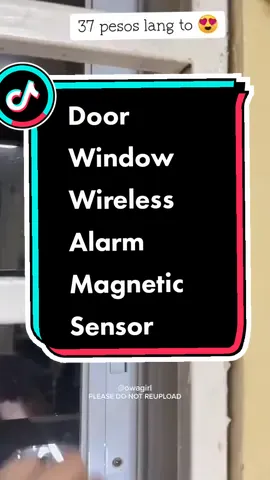 Door Window Wireless Alarm Magnetic Sensor >90dB Entry Alarm For Smart Home House Security (Free 3 Batteries) | 37 pesos only 😍 | #usefulitems #wirelessalarm #magneticsensor #housesecurity #magneticsensordooralarm #fypシ 