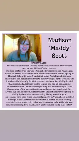 Case Update🚨 The remains of Madison 