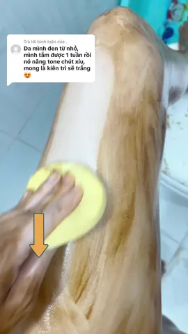 Trả lời @. Có công mài sắt có ngày tr.ắng da #bodycare #TryItWithTikTok #bottamcafethanhoattinhhoasenvang #body #trangda #chamsocdabody 