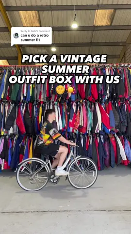 Replying to @Gabi  Pick a summer outfit box with us…🌞 #vintageclothing #sustainablefashion #mysterybox 