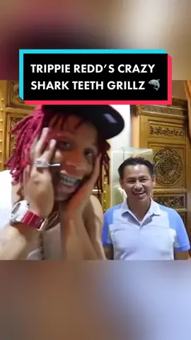 One of the craziest #JohnnyDang sets ever made … 1/1 Shark Bite Grillz for  @Trippie Redd 🦈🦷 #big14 #grillzbyjohnnydang #jewelry #kingofbling #fyp 