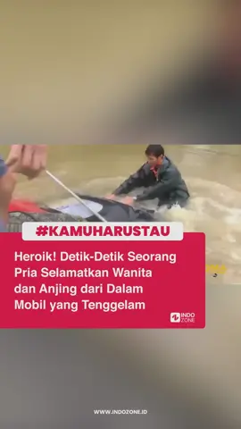 Aksi heroik bisa terjadi di mana saja. Seperti yang dilakukan oleh pria ini. Dia bergegas terjun ke sungai saat melihat ada mobil tenggelam. Rupanya, di dalam mobil tersebut ada seorang pengemudi wanita dan anjing peliharaannya. Mereka terjebak di dalam mobil dan nyaris dijemput ajal. Pria ini pun berjuang keras menarik wanita ini keluar dari mobil. Setelah itu, dia berusaha mengeluarkan anjing dari dalam mobil tersebut. Berkat keberanian dan aksi heroiknya, wanita dan anjingnya ini berhasil diselamatkan. Namun, tidak diketahui pasti lokasi kejadian ini. Video: Twitter/HumanBeingBross