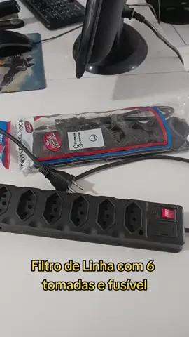 Filtro de Linha com 6 tomadas e fusível #tomada #filtrodelinha #extensao #eletronicos #energia 