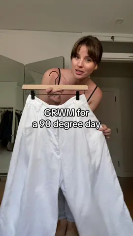 Lets get dressed for a super hot summer day! I want feel like im not wearing aything but also want to be wearing something…you know? #grwm #summeroutfitideas #linenpants 