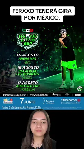 Feid se estará presentando por 3 ciudades de México. #feid #ferxxo #felizcumpleañosferxxo #heymor #tour #gira #mexico #ocesa #viral #foryou 