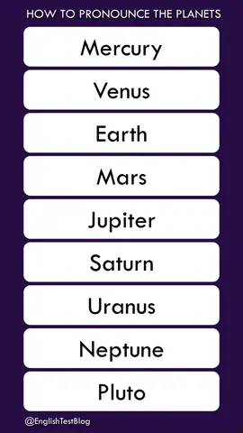 How to pronounce the planets