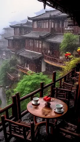 Trời mưa rồi, ngồi xuống và thưởng thức một tách trà nào bạn ơi!#china #deep #chilling #canhdep #dướinhữngcơnmưa #xuhuong #fyp 