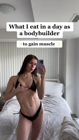What I eat in a day as a bodybuilder to gain muscle! 💪 #Fitness #FitTok #fitnessmotivation #abs #muscle #gains #musclemommy #nutrition #macros #growing #highprotein #protein #fulldayofwating #whatieatinaday #food #bodybuilder #gym #workout #busy #toronto #fyp #trending #Summer 