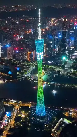 600m Canton Tower🌆 #cyberpunk #skyscraper #nightcity #tower #cantonese #travel #nightlife #neonlights #china #fyp #guangzhou 