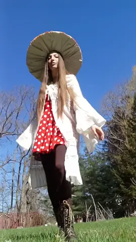 Another variation of this outfit 🤩 - - - #slowfashion #mushroomstyle #mushroomart #supermario #mariomushroom #cute #cutie #cutegirls😘 #cutegirl #fae #faeoutfit #mushroomthemed #mushroominspiredoutfit #mushroominsp #insp #handmade #handmadegoods #polkadots #miniemouse #miniemousedress #springday #cottagecoreoutfit #cottagecoreinspo #outfitinspo #goblincore #fairyoutfit #fashion #flowysleeves #longbrownhair #mushroomprincess #mushroomhat #tiktokmushroomhat 