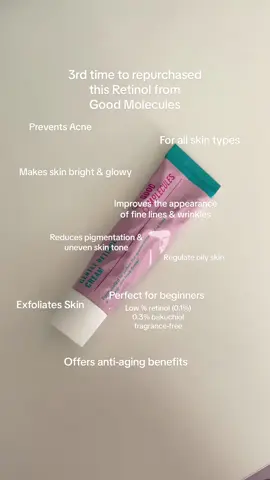 Choose Gentle Retinol Cream 🤍🪄☁️  #Retinol #skincylingroutine #goodmolecules #gentleretinolcream #skincare #musthave #repurchasedproducts 