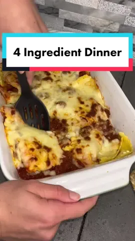 4 ingredient dinner done in less than 30 minutes! #dinner #easydinner #Recipe #ravioli #lasagna #lazylasagna #dinnerrecipe #DinnerIdeas #EasyRecipe #cooking #food #meal #familymeal 