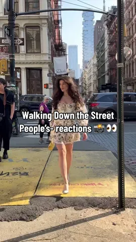 Walking Down the Street: People’s- reactions 📸 #newyork #film #peoplesreactions #reactions #reaccion #outfit #style #model #foryou #StreetStyle #fypシ #viralvideo 