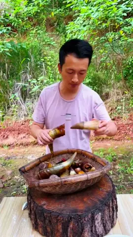 Wow, you can eat this, too?#🔥🔥🔥 #fyp #food #Ox horn#happy #mukbang 