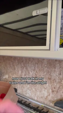 Its just so convenient 💅 #bravotrailers #beckthebeast #enclosedtrailer #cabinets 
