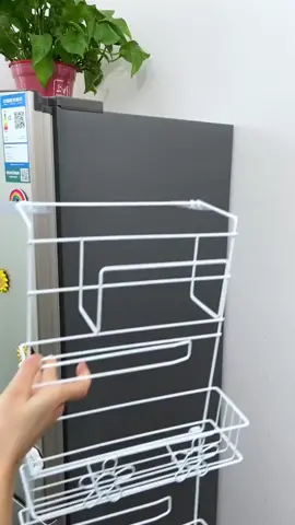 Refrigerator side shelf #homegadgets #homeimprovement #homehacks #organizer #organizedhome #shelf 