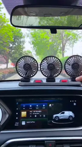 #360 degree rotation of large wind fan#Three-head electric fan for car#Vehicle fan