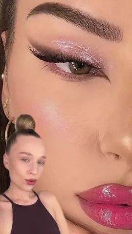 pinkish foxy eyes 💓 products? #makeup #foxeyes 