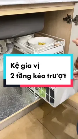 Kệ gia vị 2 tầng kéo trượt đa năng cao cấp. Bếp sạch sẽ, gọn gàng #kegiavi #kekeotruot #kenhabep #kenhabepdanang #giadung #nobimart #dcgr 