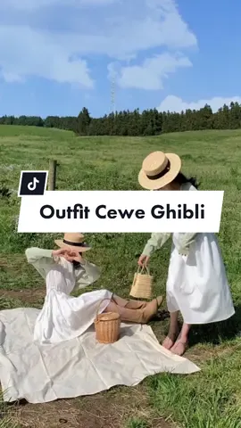 outfit ala cewe ghibli, soft girl outfit #outfitwanita #ideoutfitwanita #outfitinspiration #fashiontiktok 