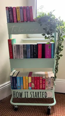 Tbr is definitely overflowing 😂😂 #howitstarted #howitsgoing #BookTok #tbr #howitstartedvshowitsgoing #tbrcart #overflowingtbr #pipreads 