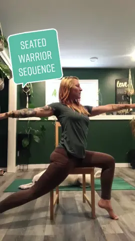 Seated warrior sequence 😁 #chairyoga #chairyogaforeverybody #seatedposes #seatedwarriorsequence #seatedsequence #yoga #yogaforbeginners #yogaforall #yogagirl #followalongworkouts 