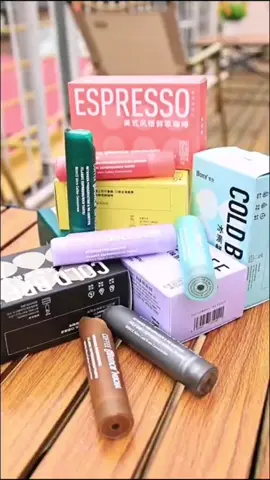 Once Coffee - Green for Espresso - Brown for Mocha - Purple for Cham - #coffee #coffeelover #CoffeeVibes #liquidcoffee #coffeelipstick 