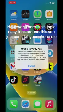 Hiw to fix the unable to verify error on iphone, Scarlet rovlox exploits Script-ware. you wont be able to access scarlrt but you can still get into the actual roblox part #scarlet #rbx #roblox #fix #error #unabletoverifyapp #scriptware #ios #foryou #foryoupage #4u #fypシ 