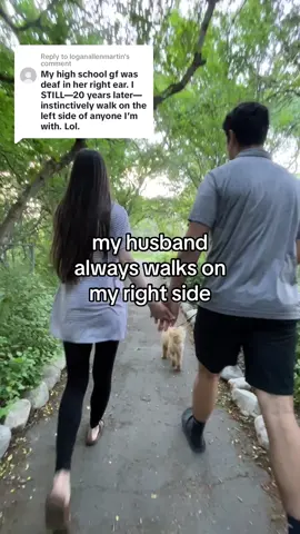 Replying to @loganallenmartin my husband knows to ALWAYS walk on my right side so it is easier for me to hear and talk with him #deaf #deaftiktok #deafcommunity #deafawareness #deafculture #deafworld #asl #americansignlanguage #cochlearimplant #nucleus7 #n7 #audiology #audiologisttikok #husbandgoals #husband 
