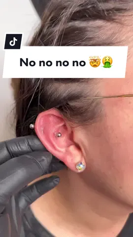 Broooo Noooo why, 🤢  her piercer said he wanted to try a new piercing 🤮 i said “thats gängst3r” in the worst most mind blown way 🤯.      Yeah, we removed this from her body  💯