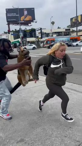 She dont like dogs. Fake Dog Prank in Hollywood 😂😂😂 #foryou 