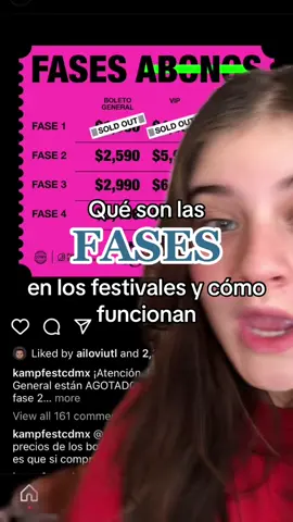 Cómo funcionan las fases en los festivales? #festivales #conciertos #conciertosmexico #festivalesmexico #coronacapital #kampfest #tecateemblema #heinikensilver #tecatepalnorte #niallhoran #blur #thecure #dannapaola #keniaos #ticketmaster #superboletos #kpop #gracieabrams 