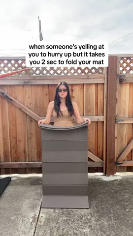 How long does it rake you to roll up and pack your yoga mat so it doesnt unroll?? (I bet longer than 2 seconds)  #smallbusinessowner #gymhumor #foldablemat #internlife #pilatesgirl #yogalove 