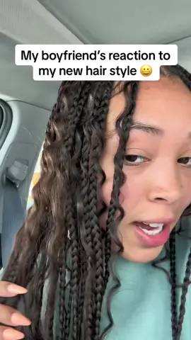 He’ll always hype me up…😂🥰 (watch til the end) #fyp #couplegoals #newhairstyle #reaction #viral