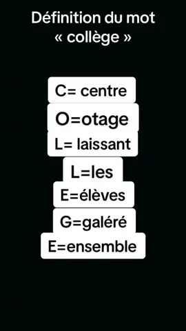 Définition du mot « collège »