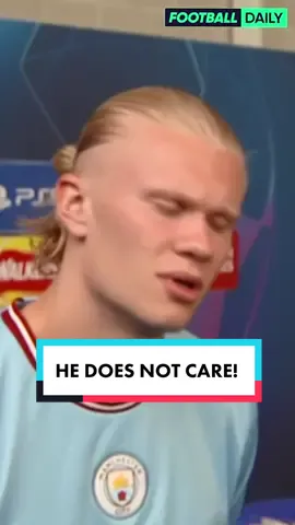 🗣️ “I really don’t care ANYTHING about that.” Erling Haaland says he isn’t bothered by his drop in goal scoring output with just ONE goal in his previous SEVEN games ahead of the UEFA Champions League final ⚽️❌ #erlinghaaland #manchestercity #championsleague #intermilan #footballtiktok 
