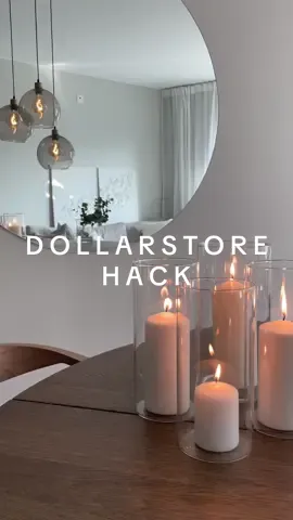 DOLLARSTORE HACK | Köpte glasbehållare på Dollarstore för 40kr/st istället för att köpa IKEAs ljuslyktor för 249kr. Hur bra?!🫶🏽 #foryou #foryoupage #dollarstorehacks #dollarstorefinds #dollarstore #ikeacylinder #cylinderikea #ikeahack #Home #inredning #interior # #homedecor