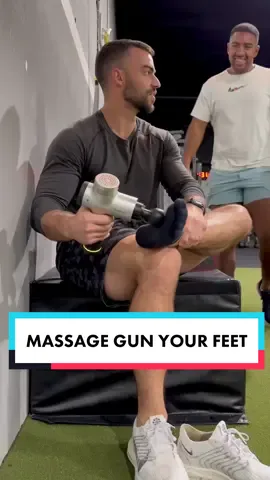 I use the @hyperice Hypervolt (or any other massage gun) on the bottom of my feet more than anywhere else on my body. Using the massage gun on the bottom of your feet can help increase flexibility, decrease tension, and help with overall relaxation 🫡 #PITW #fyp #GymTok 