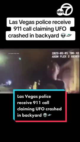 ALIENS?! Las Vegas police have released bodycam and 911 audio of officers responding to a call from a family who claimed a UFO crashed in their backyard, and they saw 8-foot tall aliens. 👽️🛸 #aliens #LasVegas #police #ufo #bodycam #creepy #Nevada #mystery #area51 #news #abc7la #abc7eyewitness 