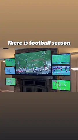 I am not the only football fan to dream of having multiple TVs on a wall at home with every live game on. This fan, however, has made that dream a reality. After countless hours of thought and research, installation really only took about 10 hours. Building the TV cover boxes took up most of that time. This dream would not have become a reality without the support of my wife. Her strong encouragement to find a way to hide the TVs in the off-season was the driving force behind the end result.