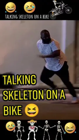 prank talking skeleton on a bike😆🤣😂 #funny #funnyvideos #prank #talkingskeleton #scar #scaryprank #scarypranks #prankfunny #skeletons #bikeprank #funnyvideopranks #skeletondance 