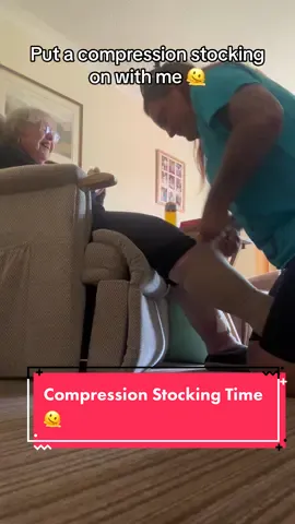 If you’ve ever put a compression stocking on before you’ll feel my pain - they’re the HARDEST things to put on! Aunty Val’s leg has got infected and a lot of blisters came up on it so she’s got her left leg bandaged but the right leg still needs the compression stocking! #auntyval #niece #aunty #dementia #compressionstockings #dementiaawareness #dementiacaregiver #alzheimer #alzheimersawareness #alzheimerscaregiver #caregiver #familycaregiver #familytok #family #cancersucks #roadtorecovery 