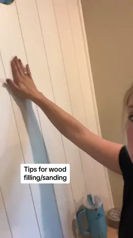 Make sure you over fill slightly then sand smooth. Remember… if you can feel it, you will see it with paint. #sanding #woodfiller 