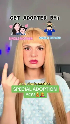 You must pick between getting adopted by a single mother, or a single father…👩‍👧👨‍👧#adoption #cute #supergirl #mom #sister #acting #fyp  