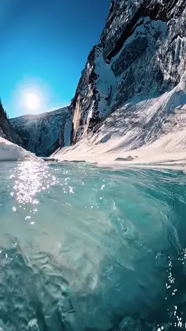 The water is crystal clear😍 #water #ice #iceland #mountain #snow 
